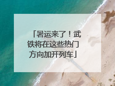 暑运来了！武铁将在这些热门方向加开列车