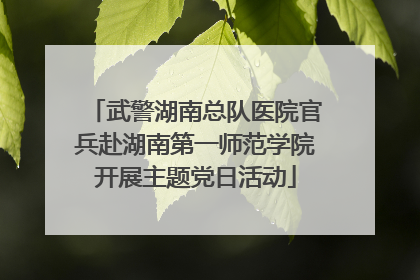 武警湖南总队医院官兵赴湖南第一师范学院开展主题党日活动