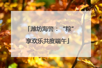 潍坊海警：“粽”享欢乐共度端午