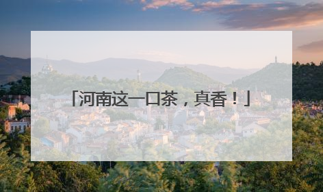 河南这一口茶，真香！