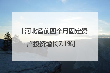 河北省前四个月固定资产投资增长7.1%