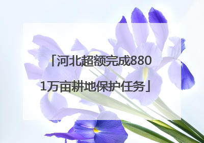 河北超额完成8801万亩耕地保护任务