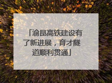 渝昆高铁建设有了新进展，育才隧道顺利贯通
