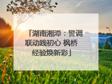 湖南湘潭：警调联动践初心 枫桥经验焕新彩