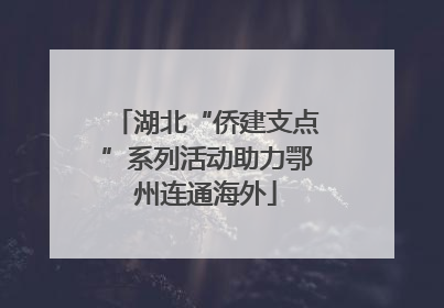 湖北“侨建支点”系列活动助力鄂州连通海外
