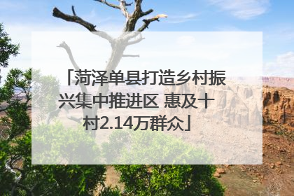 菏泽单县打造乡村振兴集中推进区 惠及十村2.14万群众