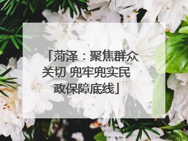 菏泽：聚焦群众关切 兜牢兜实民政保障底线