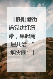 胜阳港街道党建红纽带，串起商居共治 “烟火圈”