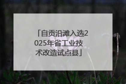 自贡沿滩入选2025年省工业技术改造试点县