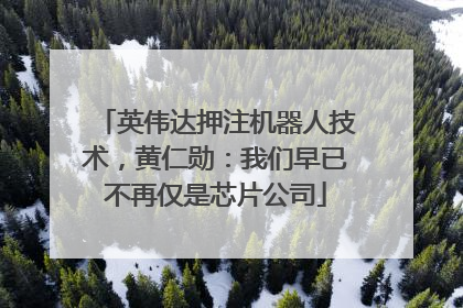 英伟达押注机器人技术，黄仁勋：我们早已不再仅是芯片公司