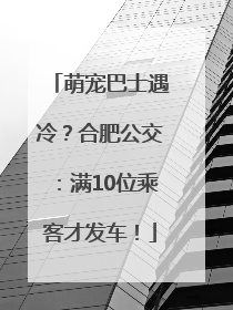 萌宠巴士遇冷？合肥公交：满10位乘客才发车！