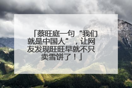 蔡旺庭一句“我们就是中国人”，让网友发现旺旺早就不只卖雪饼了！