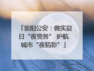 襄阳公安：做实夏日“夜警务” 护航城市“夜精彩”