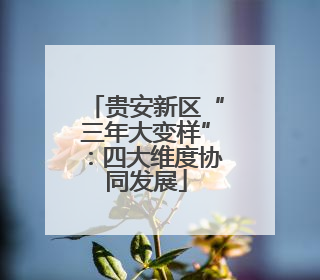 贵安新区“三年大变样”：四大维度协同发展