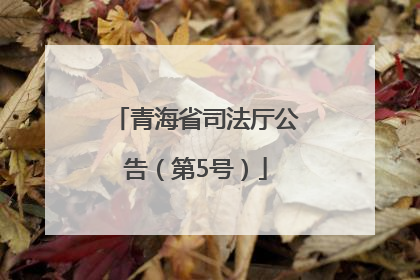 青海省司法厅公告（第5号）
