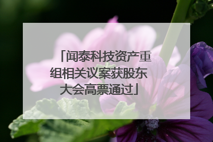 闻泰科技资产重组相关议案获股东大会高票通过