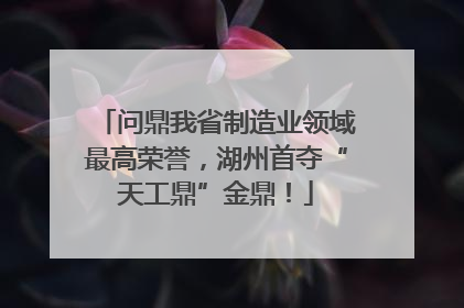 问鼎我省制造业领域最高荣誉，湖州首夺“天工鼎”金鼎！