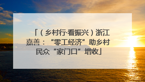 （乡村行·看振兴）浙江嘉善：“零工经济”助乡村民众“家门口”增收
