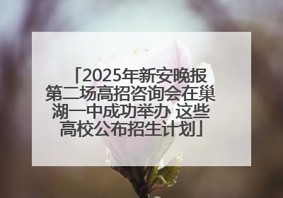 2025年新安晚报第二场高招咨询会在巢湖一中成功举办 这些高校公布招生计划