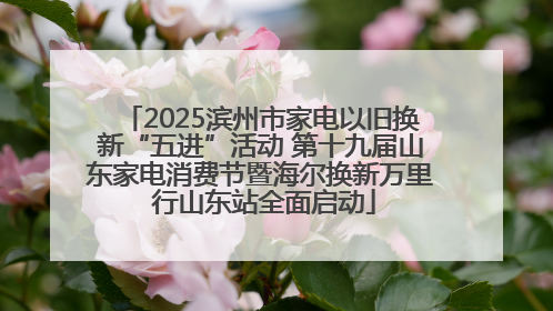 2025滨州市家电以旧换新“五进”活动 第十九届山东家电消费节暨海尔换新万里 行山东站全面启动