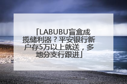 LABUBU盲盒成揽储利器？平安银行新户存5万以上就送，多地分支行跟进